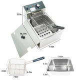 Deep Fryer with Basket, 1700w 9.1Qt Oil Tank/ 4Qt Basket, Stainless Steel Countertop Electric Fryer for Home and Commercial Use, Oil Fryer with Temperature Control and Double Overheat Protection