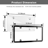 Transparent License Plate Cover and Frames, 2Pack Grey Clear Front and Rear License Plate Holder with Screws & Caps, Unbreakable Car Licence Plate Frame, Universal Fit for Most US Plates