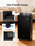 PHILODECO 80 Pint 4500 Sq.Ft with Drain Hose, Automatic Defrosting, Intelligent Humidity Control with 24HR Timer, Smart Quiet Dehumidifier, for Basement, Bathroom, Bedroom, Home, Black