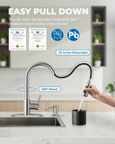 WEWE Touchless Kitchen Sink Faucet with Soap Dispenser, Single Handle Kitchen Faucets with Pull Down Sprayer Smart Motion Sensor Stainless Steel, Brushed Nickel