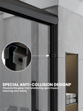 Glass Shower Doors, 56" - 60" W x 72" H Double Sliding Shower Door, Aluminum Semi-Frameless & 1/4"(6mm) Clear Tempered Glass Bypass Shower Door for Walk in Shower, Matte Black