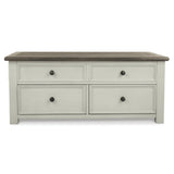 Signature Design by Ashley Bolanburg Lift-Top Coffee Table with Storage Two-Tone Rustic Farmhouse Cocktail Table – Brown/White