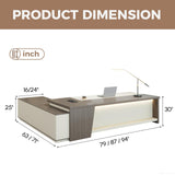 79" L-Shaped Executive Desk, Right Return, Lockable Drawer