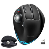 Wireless Trackball Mouse, Adjustable Angle Rechargeable, With Travel Case