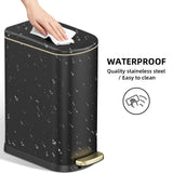 2.6 Gal Bathroom Trash Can with Soft Close Stay Open Lid
