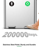 Lovewind 2×11.5 Gallon Dual Trash Can, Stainless Steel Dual Garbage and Recycling Can with Foot Pedal, 90° Stay-Open Lid