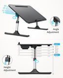 SAIJI Lap Desk for Bed, X-Large Foldable Laptop Table with Book Stand