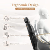 Reclining Barber Salon Chair for Hair Stylist, Professional Hair Stylist Chairs with Heavy Duty Hydraulic Pump, Multi-Function Hairdresser Braiding Styling Chairs Shampoo Chair for Spa Home Euipment