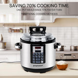 prepAmeal 9-in-1 Electric Pressure Cooker 6QT Multi-Functional Programmable Non-Stick Pot, Slow Cooker, Rice, Steamer, Sauté, Yogurt Maker, Warmer, 6 Quart
