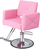 EITPETPORT Salon Chair for Hair Stylist with 350Lbs Heavy-Duty Hydraulic Pump, 360° Swivel Barber Chair, Adjustable Height Styling Chair for Beauty Salon, Tattoo, Spa, Elegant Pink
