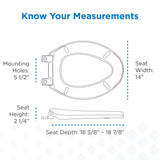 Gerber Elongated Toilet Seat with Cover, Soft Close, No Slam, Quick & Easy Install, Heavy-Duty Plastic, Adjustable Fit for Standard Elongated Toilets, Durable & Fade-Resistant, White G0099213