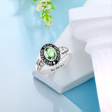 Oseew Custom High School 2027 College Birthstone Rings（Yellow Gold）