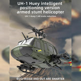 OBIOCKIDAY 1/48 UH-1 RC Helicopter C032, 2.4G 6CH Flybarless Aileronless Stunt Remote Control Helicopter, Optical Flow Positioning Inverted Flight RC Aircraft Toy Gift for Adults -RTF