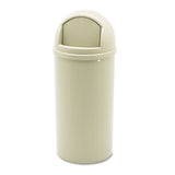 Rubbermaid Commercial Products Marshal Products Classic Outdoor/Indoor Trash Can with Lid, 15-Gallon, Beige, Round, Garbage Container/Waste Basket for Lobby/Office/Restroom/Restaurant/School