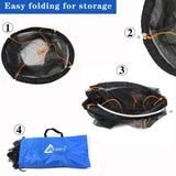 Drasry High Load-Bearing Aluminum Ring Bridge and Pier Fishing Net Landing Net Foldable Drop Net for Saltwater Freshwater Pier Fishing Baskets Net Collapsible 49.2 FT Rope（23.6 * 23.6 * 27.5 in）