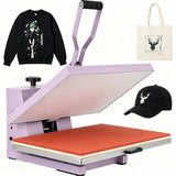 Heat Press Machine, Commercial Grade Manual T Shirt Press Machine with Slide-Out Base, Fast Heating