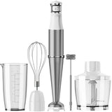 Turelar Immersion Blender Handheld Corded Hand Blenders Set 1100W, Trigger Variable Speed 5 in 1 Stick Emulsifier with Chopper, Whisk and Frother for Soup, Baby Food and Smoothies, White