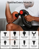HEYCHY Massage Gun Deep Tissue with Heat Therapy, 12mm Amplitude Muscle Massager for Athletes, 5 Speeds & 4 Modes Massager Gun for Neck Back Shoulder Leg Pain Relief - Perfect for Men, Black