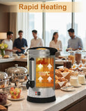TROPOW 100 Cups Coffee Urn - 14L Commercial Coffee Maker with Hot Beverage Dispenser and Keep-Warm Function,Coffee Pot for Events,Offices,Parties and Catering,Sliver