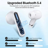 Boudio Max 2.0 Wireless Earbuds, Bluetooth 5.4 True Wireless Headphones with Active Noise Cancellation, Deep Bass Hi-Fi Sound Earphones with Mic for TV, Phone, PC & Laptop