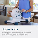 Nobol PhysioPedal® Motorized Under Desk Exercise Bike for Seniors & Adults – Electric Pedal Exerciser with Remote, Adjustable Speeds & Resistance, LCD Display, Portable Seated Leg & Arm Pedaler