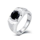Oseew 14k Gold Created Mens Black Onyx Rings Gold Black Onyx Ring for Men Square Gemstone for Men Gold Mens Black Onyx Rings