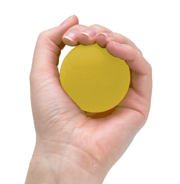 THERABAND Hand Exerciser, Ball For Hand, Wrist, Finger, Forearm, Grip Strengthening & Therapy, Squeeze Ball to Increase Hand Flexibility & Relieve Joint Pain, Yellow, Extra Soft THERABAND