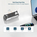 Tecmojo Desk Clamp Power Strip 6 ft, Fit 1.6" Tabletop Edge(SKU# 13150101)