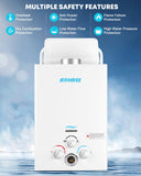 Kohree Tankless Water Heater Propane, 6L 1.58 GPM Portable Tankless Water Heater with Handle, On Demand Instant Hot Water Heater with Overheating Protection, for RV Camping, Outdoor Shower, White