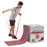THERABAND Resistance Band, Red, Medium, 50-Yard Roll, Latex, Elastic Band for Exercise, Physical Therapy, Yoga, Pilates, Stretching, Home Workouts, Cut-to-Length, Color-Coded Levels