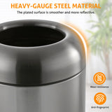 WICHEMI Commercial Large Trash Can, 16 Gallon Bullet Kitchen Garbage Can with Open Top Lid, Brushed Stainless Steel Garbage Can Outdoor, Dark Silver