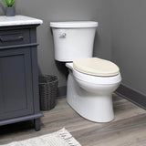 Bemis Aurora Slow Close Toilet Seat, Easy Clean Hinges and Adjustable Perfect Fit Plastic Seat, Made in USA, Elongated, Biscuit