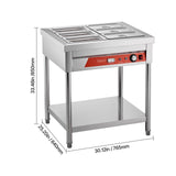 Happybuy 6-Pan Commercial Food Warmer, 1500W Electric Steam Table with Undershelf, Stainless Steel Buffet Server for Restaurants, Parties, and Hotels