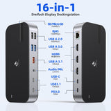 Laptop Docking Station,16 in 1 USB C Docking Triple Monitor,USB C Dock Station with 3 HDMI,PD 100W