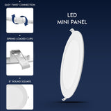 LUXRITE 8-Inch LED Recessed Light with J-Box, Canless Mini Panel Spotlight, 5CCT 2700K-5000K, 13/15/18 Watts, 1050/1250/1500 Lumens, CRI90, Dimmable, 120-277V, IC Rated, Wet Rated ETL Listed (12 Pack)