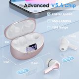 Fhumsh Wireless Earbuds, Bluetooth 5.4 Headphones HiFi Stereo/Crystal Clear