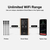 Sync Gold Wireless WiFi Meat Thermometer, 4 Slim Probes, 6 Sensors, 10x Stronger Signal, ±0.5℉ Accuracy, Smart Base Direct Setup, Reliable Reading