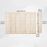 Shoji Sn Room Divider with 6 Panels - Chinese Sle Wood Foldable Privacy Screen for Indoor Portable Room Divider Ideal for Home, Office and Studio