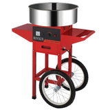 ROVSUN 21" Cotton Candy Machine Commercial, Electric Cotton Candy Maker Candy Floss Maker w/Cart Stainless Steel Bowl, Sugar Scoop and Large Storage Drawer for Home Party Carnival