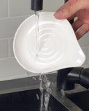 KITCHENLESTAR Large Ceramic Spoon Rest – 6.1 x 5 Inch Heat-Resistant Nonstick Spoon Holder for Stove Top, Glossy Finish, Dishwasher Safe, Stable & Heavy Duty for Cooking Utensils(White 1pc)