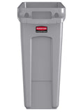 Rubbermaid Commercial Products SLIM JIM Plastic Rectangular Trash/Garbage Can/Bin with Venting Channels, 16 GAL, Gray, for Kitchens/Classrooms/Offices/Back of House Rubbermaid Commercial Products