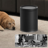 LEASYLIFE 10L/2.6GAL Black Bathroom Trash Can with Swing Lid,Bedroom Garbage can with lid, Small Trash Bin for Bathroom,Bedroom,Office,Living Room,Hotel,Bank