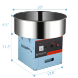 ROVSUN Cotton Candy Machine Commercial, 21 Inch Candy Floss Maker Electric Cotton Candy Maker w/Stainless Steel Bowl, Sugar Scoop and Large Storage Drawer for Home Party Carnival