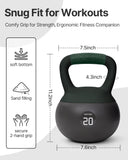 YOTTOY Soft Kettlebell with Leather Handle – Anti-Slip Sweat-Absorbing Grip, Home Gym Kettlebell Weights for Strength Training (Green, 10 LB)