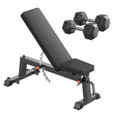 HANDBODE Adjustable Weight Bench for Full Body Workout, 1300 lb Weight Capacity Bench Press Bench of Home Gym Strength Training, Incline Upright Flat Utility Workout Bench with 25 lb Dumbbells
