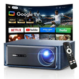 Boldever 3000 ANSI Google TV Smart 4K Projector with 20W Speakers Blue
