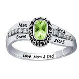 Oseew 2027 Custom Elongated Cushion Birthstone Ring for Men Women