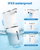 DONASIRA Automatic Liquid Soap Dispenser Touchless, USB Rechargeable Hand Soap Dispenser, 4 Adjustable Volume Levels, IPX5 Waterproof, 12.8oz/380ml Wall Mounted for Bathroom Kitchen Countertop, White