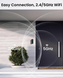 AOSU Outdoor Security Bundle – 6-Cam Wireless Solar Camera Kit with 360° Pan-Tilt & Human Tracking + 5MP Wireless Video Doorbell with Dual-Band WiFi, aosuBase Storage, Alexa & Google Assistant Compati