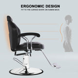 Artist hand Barber Chair for Barbershop Hydraulic Reclining Salon Chair for Hair Stylist - 360° Swivel, 20 Inch Wide Seat, Tattoo & Beauty Spa Equipment, Black PU Leather